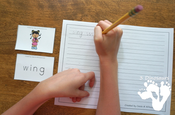 Free CVCC Word Family Rhyming Matching Cards - 20 sets of cards for matching picture and rhyming word - 3Dinosaurs.com