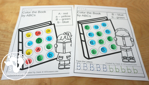 Book Activity Pack: ABCs - easy to use no-prep pages for finding letters with two options - 3Dinosaurs.com