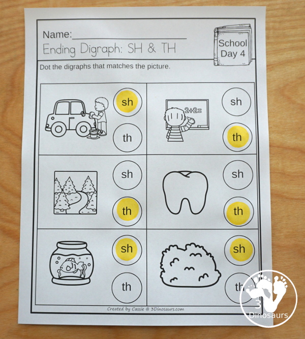 No-Prep & Hands-On School Themed Weekly Packs for Second Grade with 5 days of activities to do  with hands-on and no-prep that match up for each day  with addition, subtraction, skip counting, sight words, reading strips, CVCC word review, and more - 3Dinosaurs.com