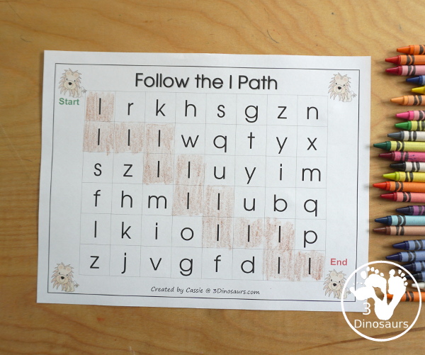 Free Romping & Roaring L Pack Letter Pack: L is for Lion - a letter l pack that has prewriting, finding letters, tracing letters, coloring pages, shapes, puzzles and more - 3Dinosaurs.com