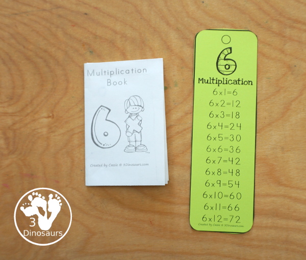 Free Multiplication Small Books - 2 different types of book options with multiplication from 1 to 12 with write in answers and filled out books - 3Dinosaurs.com