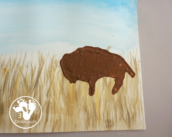 Buffalo Painting with Buffalo at Breakfast - A great activity to go with the book or any great plains theme that learns about the buffalo - 3Dinosaurs.com