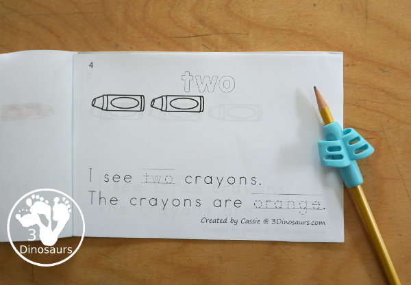 Free Crayon Count & Color - with numbers 0 to 10 with 10 color words in the easy reader book. You can count and then color the crayons with the color for the page. -  3Dinosaurs.com