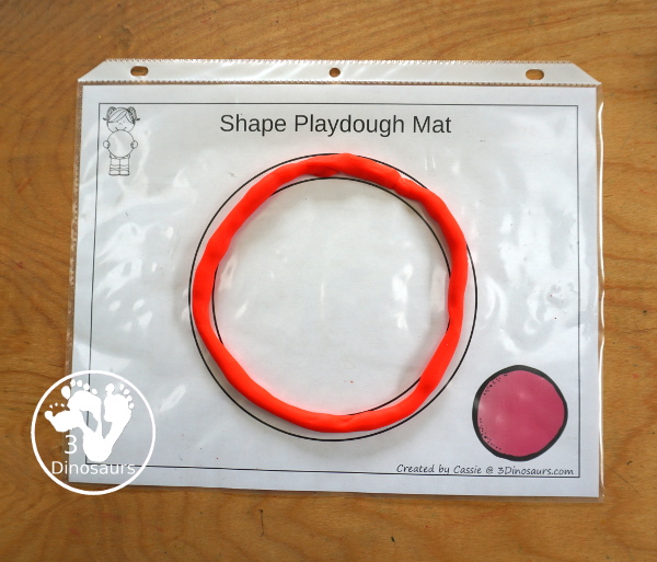 Free Romping & Roaring Circle Pack - a free 10 page shape pack for kids to use to learn their shape with tracing, coloring, dot markers and more. - 3Dinosaurs.com