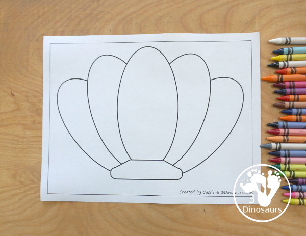 Free Shell Fine Motor Mats Printables - three fun shell fine motor mats with shell template printables, a shell tracing printable, and a shell dot marker printable - 3Dinosaurs.com - 3Dinosaurs.com