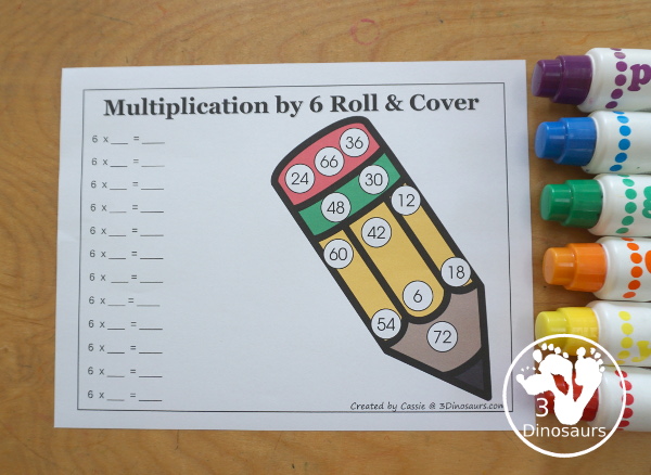 Pencil Multiplication Roll & Cover has multiplication 1 to 12 and 1 to 15 with two options of equations for each set. You have color and black and white with spinners and flashcards included. 3Dinosaurs.com