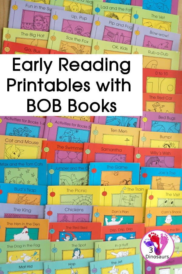 Early Reading Printables with BOB Books - with loads of printables and activities to use with the book. You have several printables for the BOB Books sets  - 3Dinosaurs.com