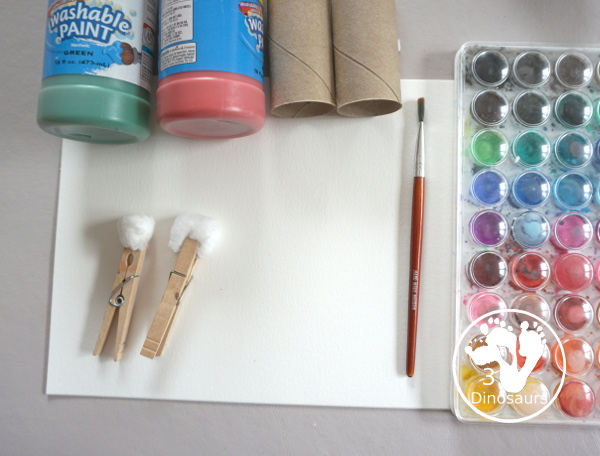 Paper Roll Painted Apple Tree - a simple apple painting for kids for a fun apple craft you can make during the fall. It is a great mixed media painting as well. - 3Dinosaurs.com