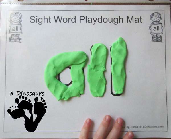 Romping & Roaring Primer Sight Words: Playdough Mats - 3Dinosaurs.com