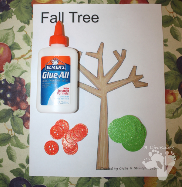 Button Apple Tree Craft - 3Dinosaurs.com