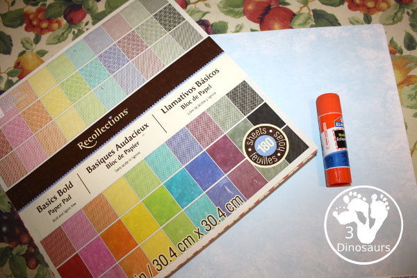 Torn Paper Mountain - easy to do torn papercraft that kids can do all year. A fun way to work on fine motor skills and do a craft project. 3Dinosaurs.com