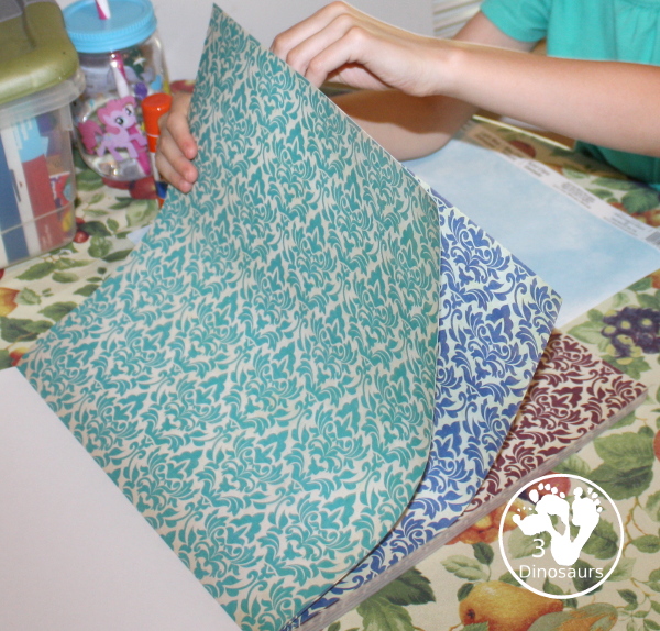 Torn Paper Mountain - easy to do torn papercraft that kids can do all year. A fun way to work on fine motor skills and do a craft project. 3Dinosaurs.com