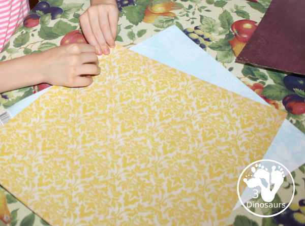 Torn Paper Mountain - easy to do torn papercraft that kids can do all year. A fun way to work on fine motor skills and do a craft project. 3Dinosaurs.com