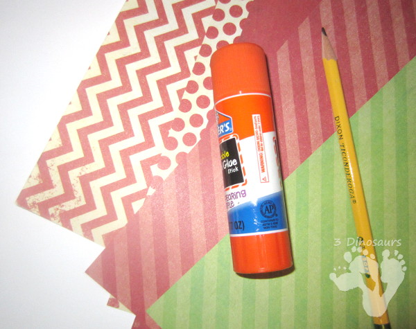 Torn Scrapbook Paper Apple - easy and fun craft you can do with many ages - 3Dinosaurs.com