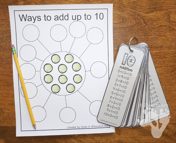 FREE Fun And Easy To Use: Ways To Add Up To 20 - 2 types of printable 44 pages total - 3Dinosaurs.com