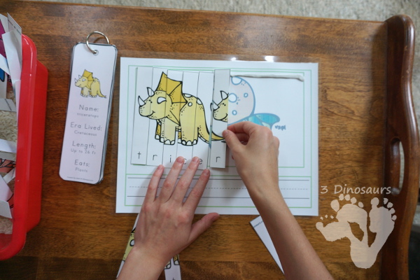 Free Spelling Dinosaurs Names With Dinosaurs Before Dark - a fun way to work on spelling dinosaur names with a fun activity - 3Dinosaurs.com