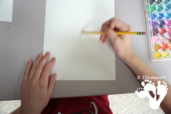 Fall Tree: Watercolor & Oil Pastels - a fun fall tree with blending of oil pastels and watercolors - 3Dinosaurs.com