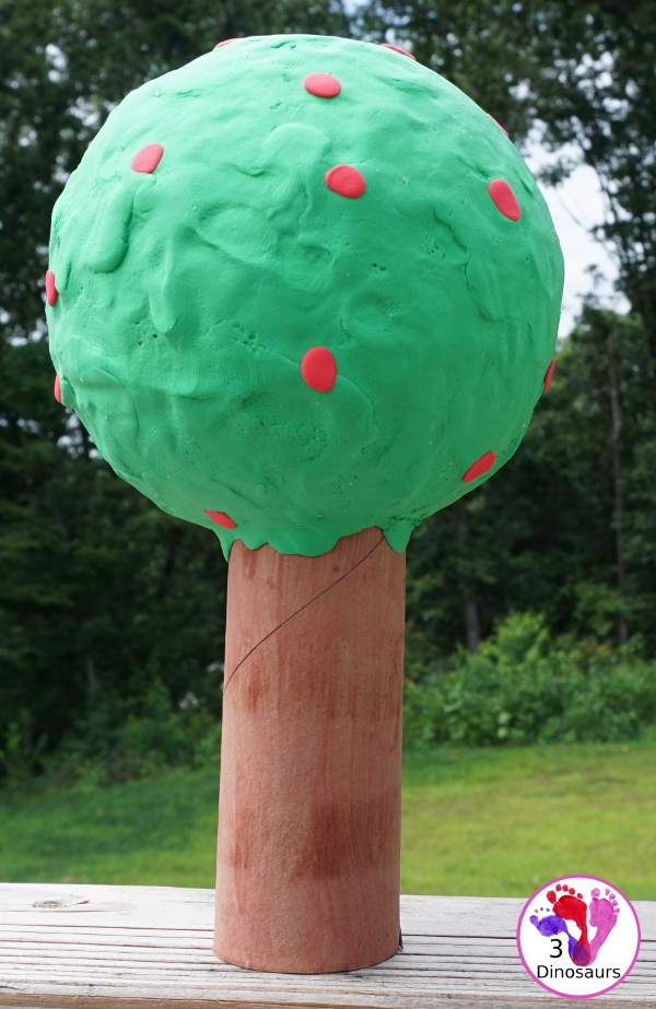 Model Magic Apple Tree - a great fall craft to make for any apple theme plus a fun way to work in fine motor - 3Dinosaurs.com