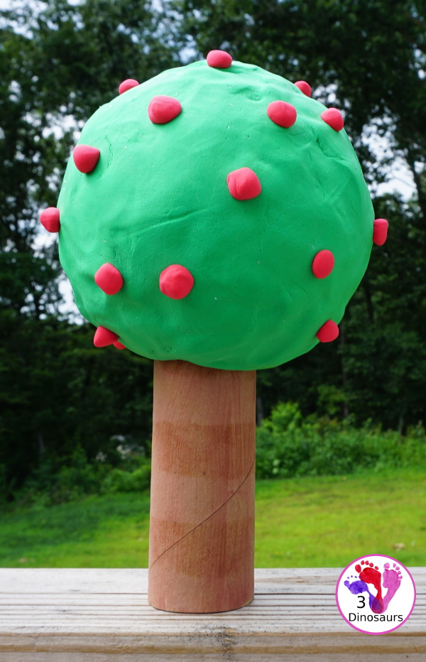 Model Magic Apple Tree - a great fall craft to make for any apple theme plus a fun way to work in fine motor - 3Dinosaurs.com