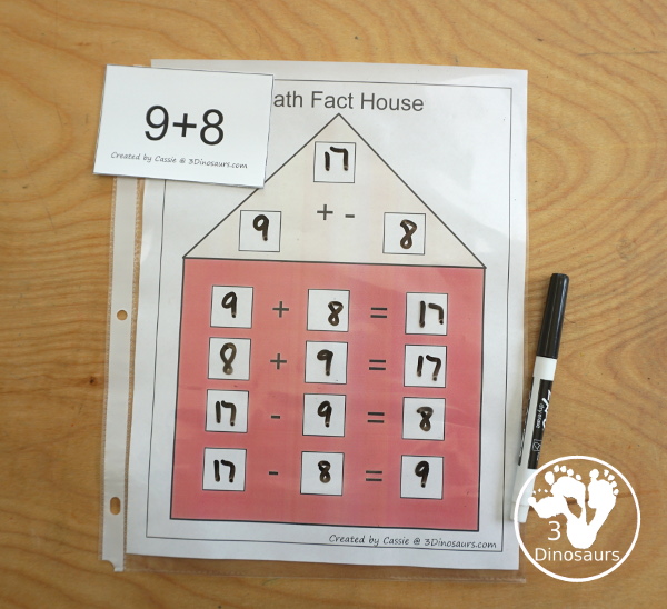 Free Addition Flash Cards 11-20 - five colors of addition cards to pick from with 8 addition flashcards on each page - 3Dinosaurs.com