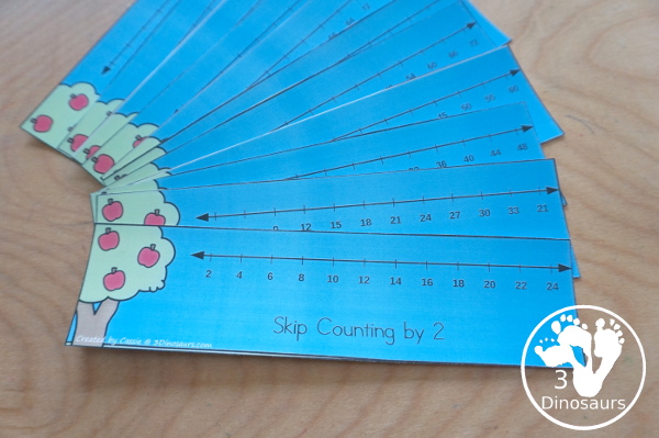 Apple Skip Counting Activities - with no-prep packs, skip counting mats, skip counting puzzles, and task cards to work on skip counting from 2 to 12 - 3Dinosaurs.com