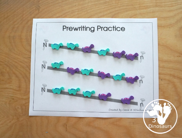 Romping & Roaring N Pack: Letter N is for Nail  - a letter N pack that has prewriting, finding letters, tracing letters, coloring pages, shapes, puzzles and more - 3Dinosaurs.com