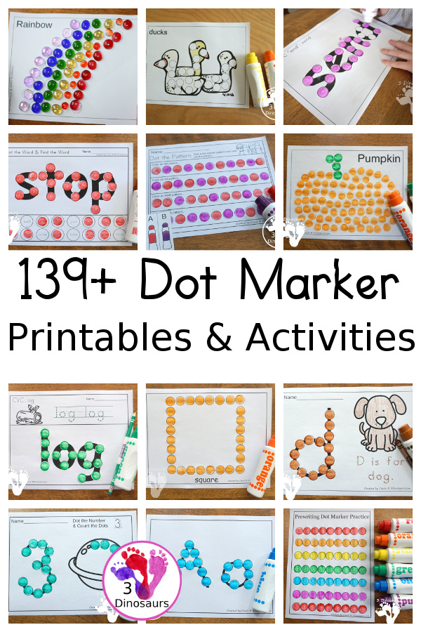 Dot Marker Activities & Printables on 3Dinosaurs.com