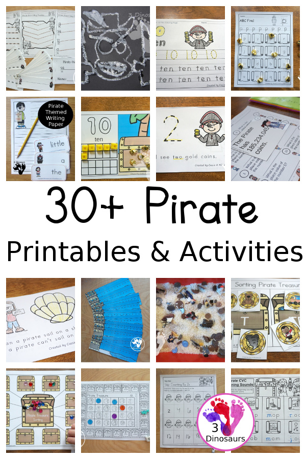 Pirate Activities & Printables - 3Dinosaurs.com
