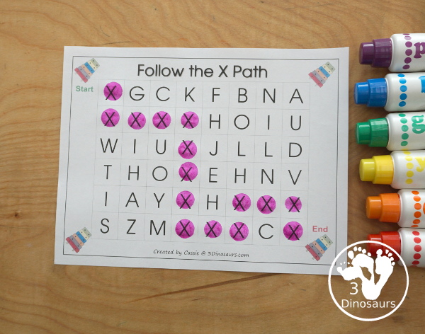 Free Romping & Roaring X Pack Letter Pack: X is for Xylophone - a letter X pack that has prewriting, finding letters, tracing letters, coloring pages, shapes, puzzles and more - 3Dinosaurs.com