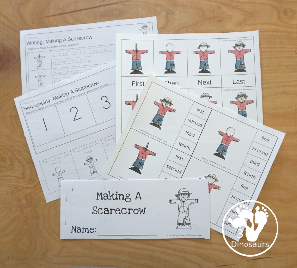 Free Sequencing Mini: Build a Scarecrow Printable - 3Dinosaurs.com