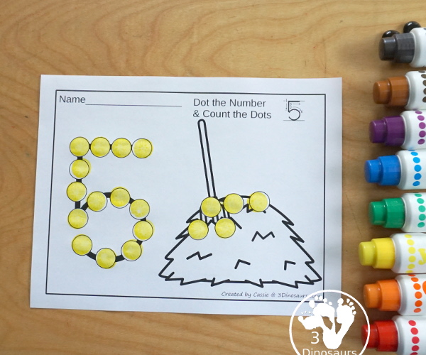 Scarecrow, Crow, & Hay Dot the Number & Count the Dots Dot the Number & Counting: - Numbers 1 to 20 - 3Dinosaurs.com