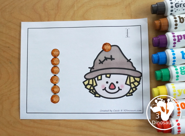 Scarecrow, Crow, & Hay Dot the Number & Count the Dots Dot the Number & Counting: - Numbers 1 to 20 - 3Dinosaurs.com