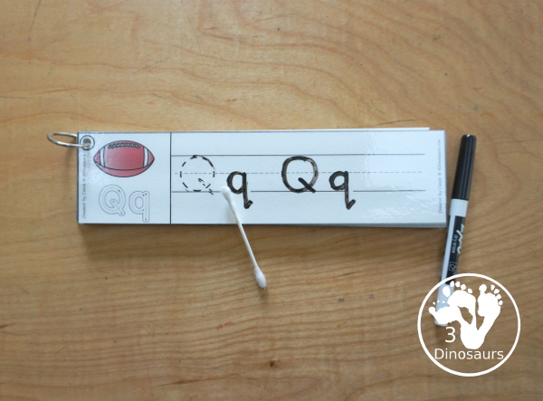 Free Football ABC Tracing Strips - with uppercase and lowercase together. You have fun kids with a Football- plus you can see an example of how to trace the letters - 3Dinosaurs.com