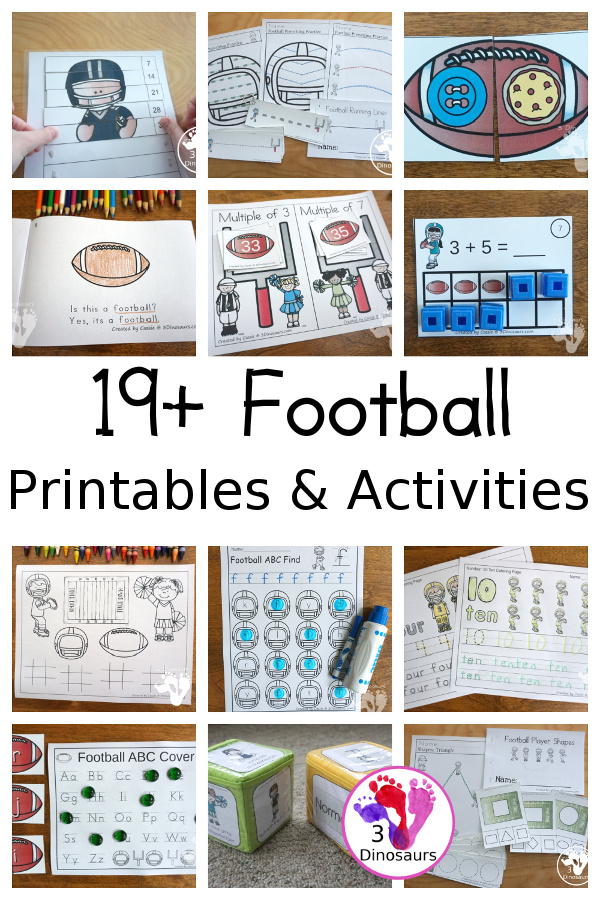Football Activities & Printables on 3Dinosaurs.com