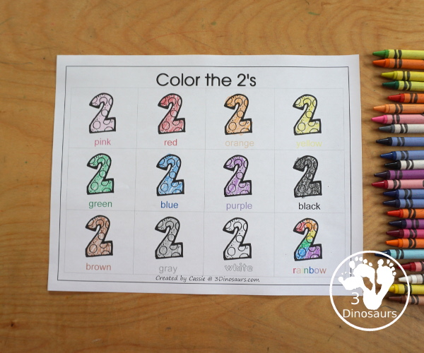 Free Romping and Roaring Number 2 Pack - with number 2 worksheets, number 2 puzzles, number 2 handwriting, number 2 dot marker worksheets and more for PreK and kindergarten age kids with a bear theme.  - 3Dinosaurs.com