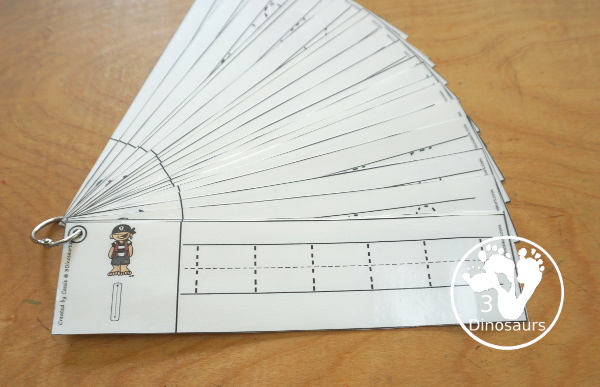 Free Pirate Number Tracing Strips - with numbers 0 to 20. You can tracing the numbers and an example of how to trace the numbers on the strips, plus a pirate on each tracing strip. - 3Dinosaurs.com