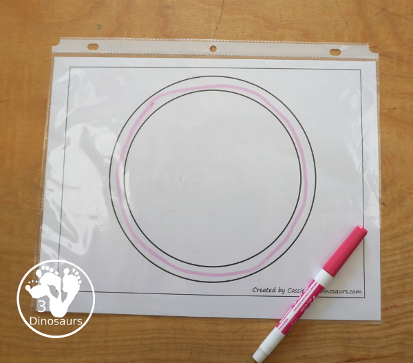 Free Circle Fine Motor Mat Printables - you have circle template circle tracing pages, circle dot marker pages and circle q-tip or cotton swab page. - 7 pages of fun fine motor fun with a circle shape theme. - 3Dinosaurs.com