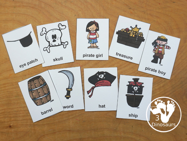 Free Pirate Pack - a fun printable pack with mix of hands-on and no-prep printables for a pirate theme. 3Dinosaurs.com