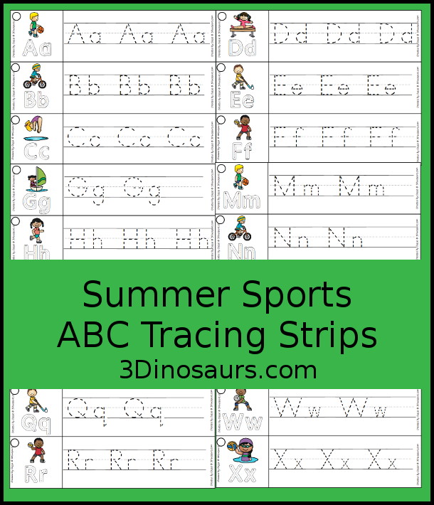 Free Summer Sports - 3Dinosaurs.com