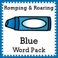 Free Romping & Roaring Color Blue Word Pack - 8 pages of activities - 3Dinosaurs.com