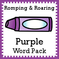 Free Romping & Roaring Color Purple Word Pack - 8 pages of activities - 3Dinosaurs.com