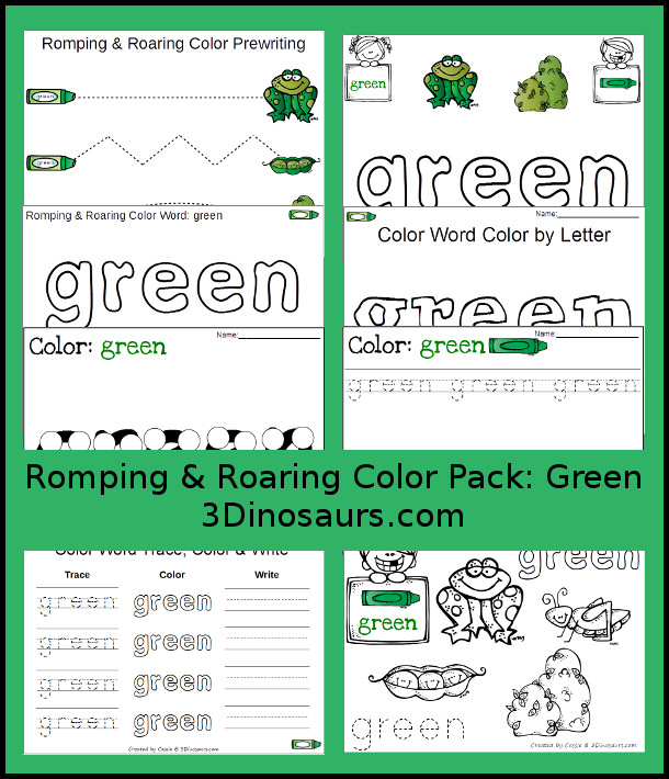 Free Romping & Roaring Color Pack Green - 3Dinosaurs.com