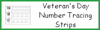 Veteran's Day Number Tracing Strips