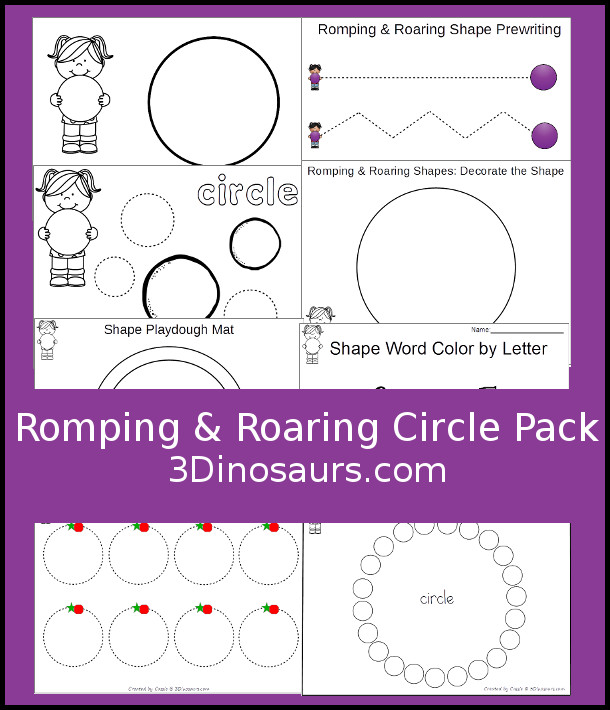Free Romping & Roaring Circle Pack - 10 pages of activities - 3Dinosaurs.com